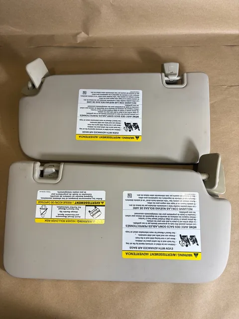 2019-2023 Ford Ranger Front Sun Visor Pair Gray with Vanity Mirrors OEM