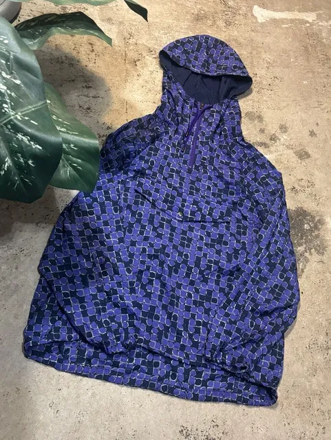 Nike Vintage Anorak Jacket Size M Purple Geometric Pattern Pullover