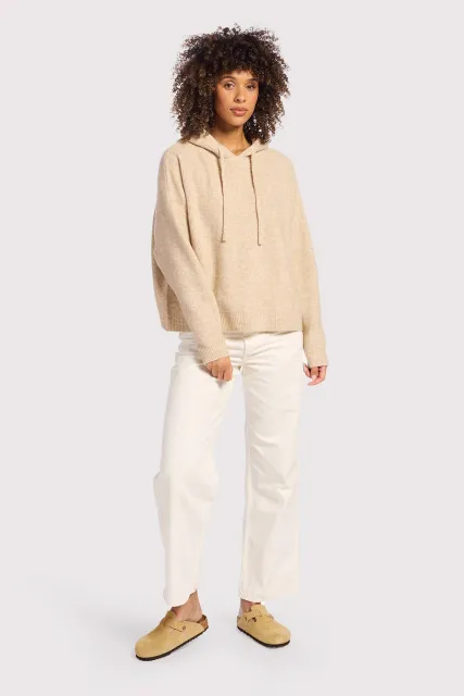 Nuuds Cloudtech Hoodie Sweater Oatmeal Beige Size Medium