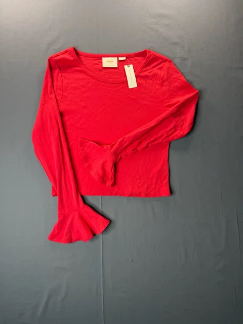 Maeve by Anthropologie Bell Sleeve Long Sleeve Top Size M Red New with Tags