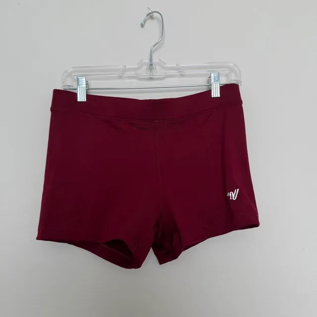 Varsity Spirit Cheer Shorts Size L Burgundy Athletic