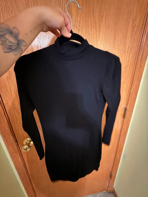 Unbranded Long Sleeve Turtleneck Dress Size M Black
