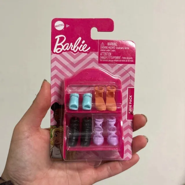 Mattel Barbie Shoe Pack 4 Pairs Shoes & Boots for 11.5in Fashion Doll GVY23