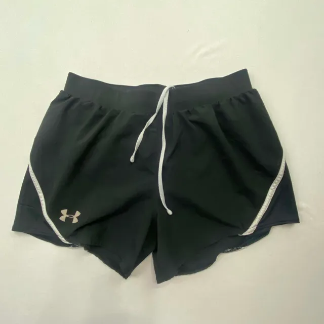 Under Armour HeatGear Shorts Size XS Black White Athletic