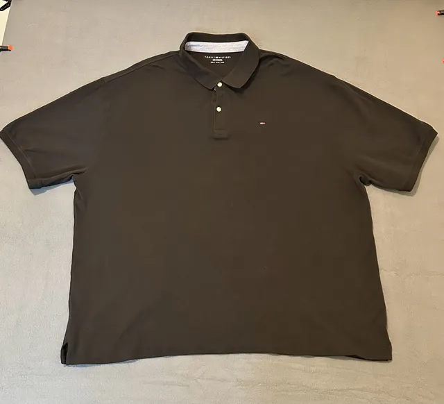 Tommy Hilfiger Polo Shirt Size 3XL Brown Cotton Short Sleeve