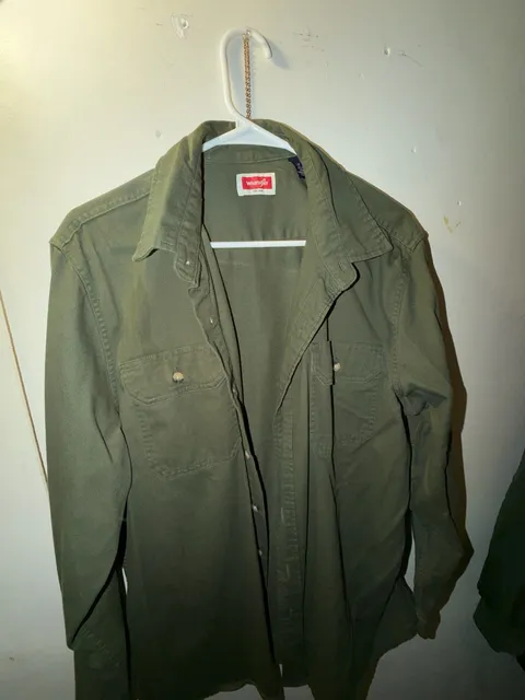 Wrangler Long Sleeve Button Down Shirt Green