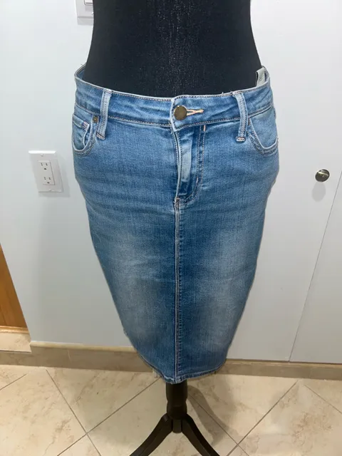 Calvin Klein Denim Skirt Blue Wash Midi
