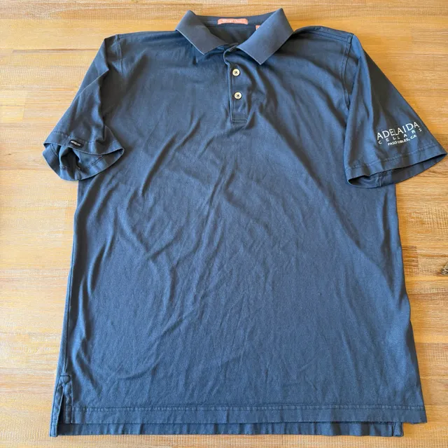 Straight Down Golf Polo Shirt Mens L Adelaida Cellars Paso Robles Gray Cotton