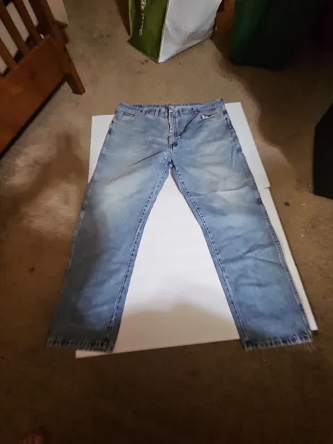 Wrangler Premium Quality Relaxed Fit Jeans 44x30 Blue Cotton