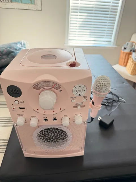 Singing Machine SML385UP Bluetooth Karaoke System White Pink