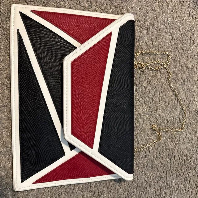 Geometric Colorblock Envelope Clutch Crossbody Bag