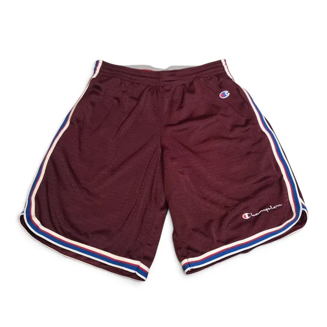 Champion Mesh Basketball Shorts Maroon Striped Trim