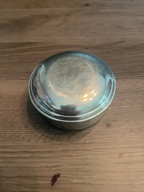 Vintage Empire Pewter Trinket Box 700 Round Lidded Dish Vintage