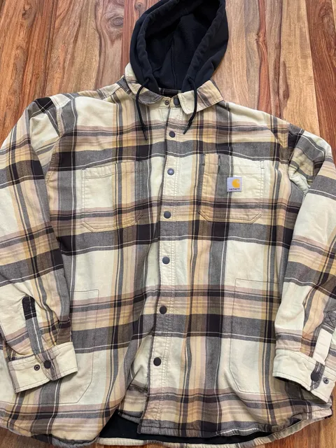 Carhartt Plaid Hooded Shirt Jacket Size 2xl