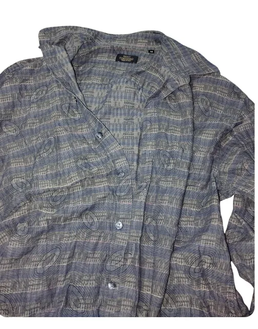 Riscattio Portofino Size M Blue Striped Button-Up Shirt