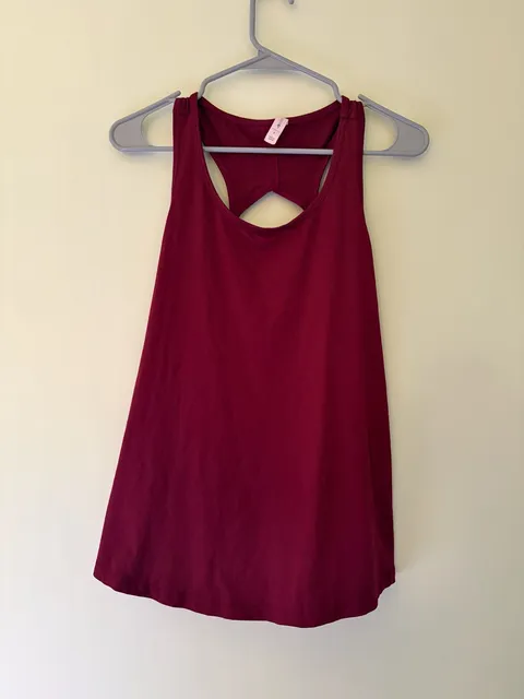 Ideology Tank Top Size S Burgundy Athletic Racerback