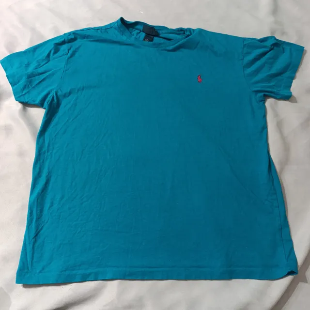 Polo Ralph Lauren T-Shirt Size L Teal Cotton Crewneck