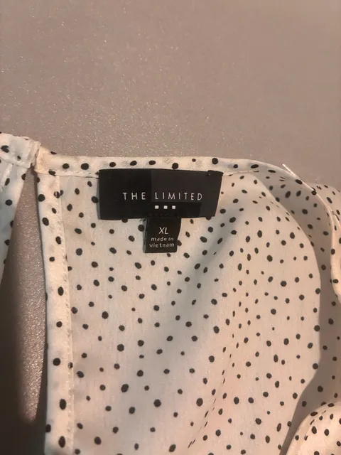 The Limited Blouse Size XL White Black Polka Dot Sleeveless Top