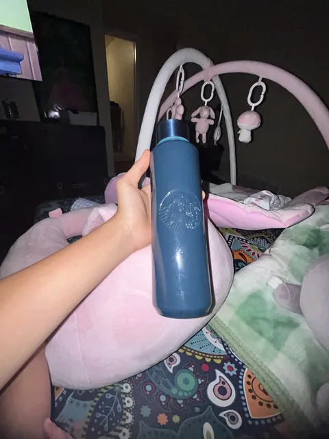 Starbucks Blue Water Bottle Embossed Siren Logo