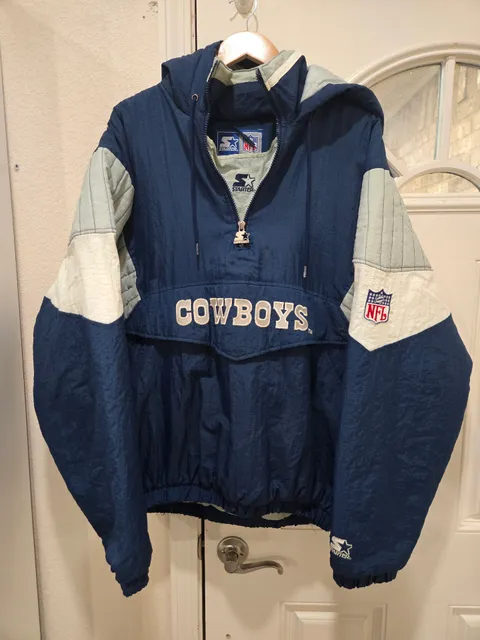 Starter Dallas Cowboys Anorak Jacket Size XL Blue NFL Pullover