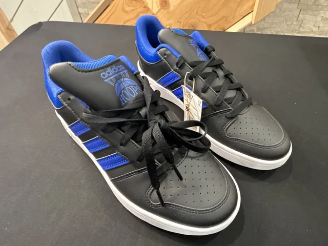 Adidas Hoops Classic Size 10.5 Black Blue Basketball Shoes