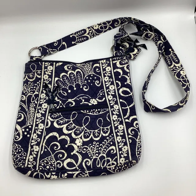 Vera Bradley Hipster Crossbody “Twirly Birds” Navy Blue Retired Pattern