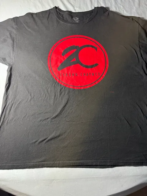 Fruit of the Loom Seckond Chaynce T-Shirt Size 2XL Black Red Graphic