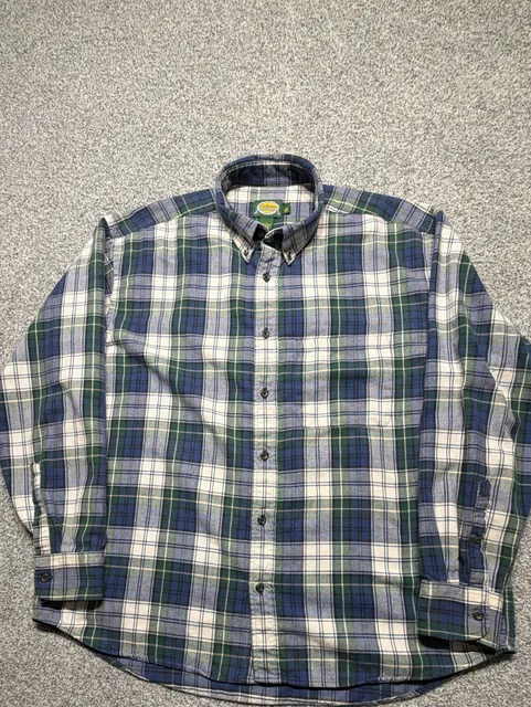 Cabela's Plaid Flannel Men’s Size XL Reg 100% Cotton  Long Sleeve Shirt 