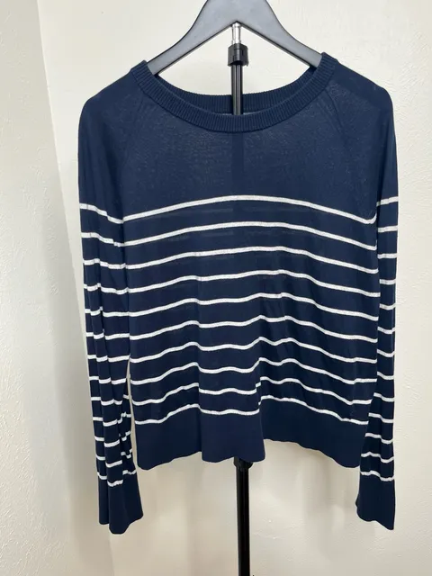 Velvet by Graham & Spencer Navy Breton Stripe Sweater -Coastal Nautical Style