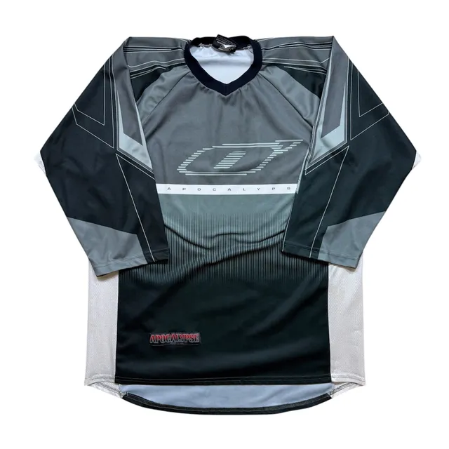O'Neal Apocalypse Racing Jersey Gray Black V-Neck size L