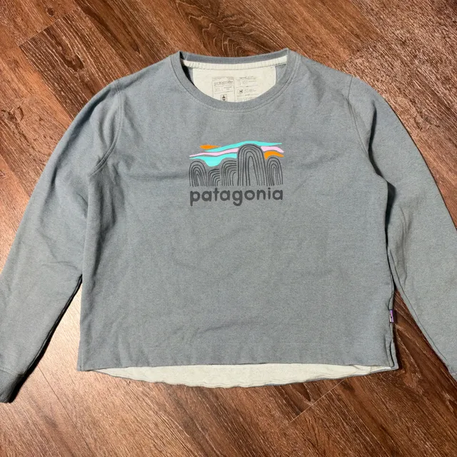 Essential Patagonia Fitz Roy Boulders Uprisal Crew Sweatshirt Size XL Blue