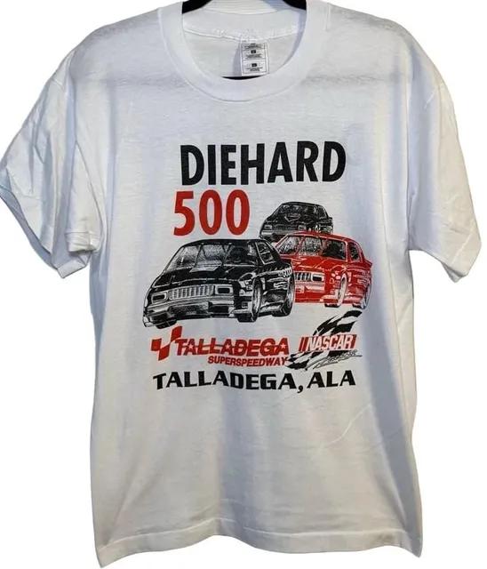 NASCAR DieHard 500 Talladega Superspeedway Size Large White Vintage T-Shirt