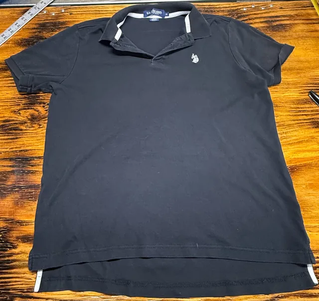 U.S. Polo Assn. Luxury Feel Polo Shirt Size M Black Cotton