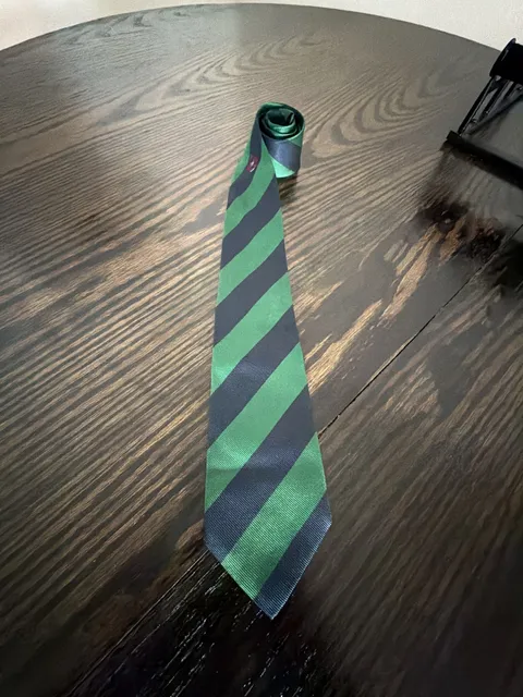 Ermenegildo Zegna Silk Tie Green Navy Striped