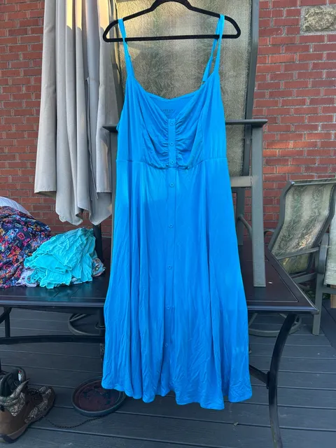Torrid Super Soft Knit Dress Size 2 Blue Button Front Midi