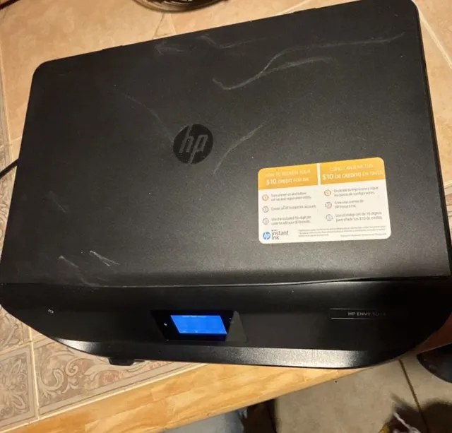 HP Envy 5014 All-in-One Wireless Color Inkjet Printer Black. Needs ink and power cord.