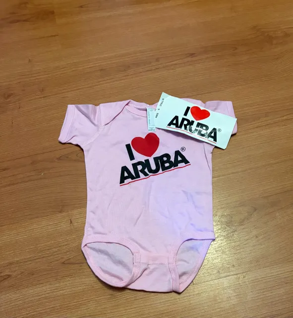 Rabbit Skins I Love Aruba Baby Bodysuit 12 Months Pink