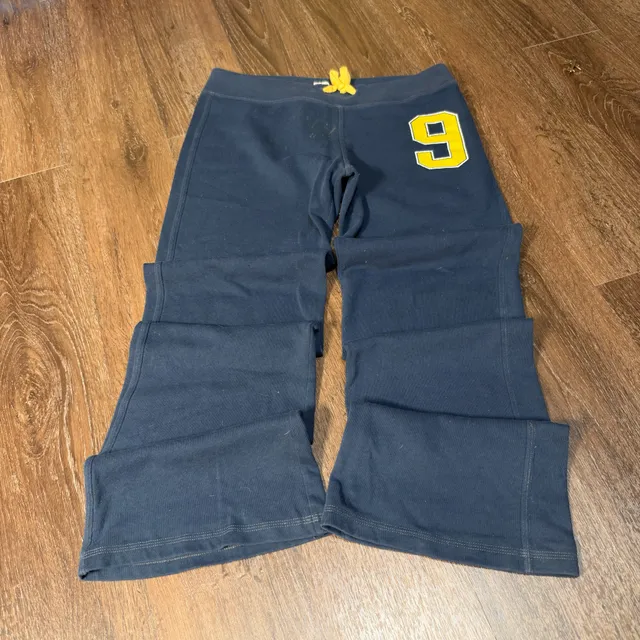 Abercrombie & Fitch Vintage Sweatpants Size 30 Navy Baggy Bootcut Flair
