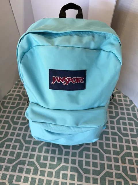 JanSport SuperBreak Backpack Aqua Dash Light Blue