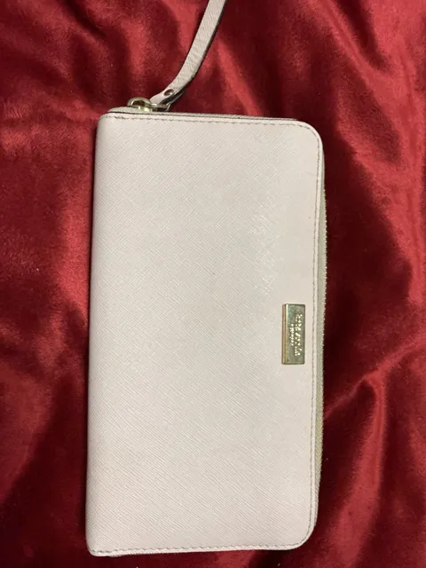 Kate Spade WLRU1498 Pink Saffiano Leather Zip Around Wallet