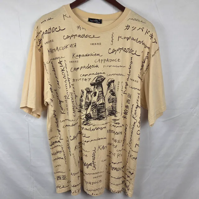 Texist Collection Graphic T-Shirt Size XL Yellow Cotton Cappadocia