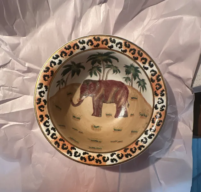 Prima Bella Casa By Ganz Safari Elephant Decorative Bowl
