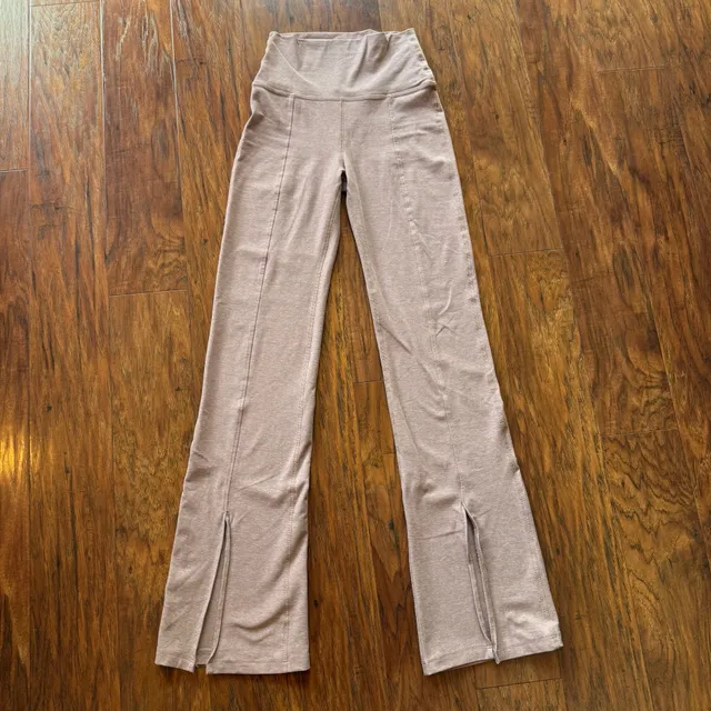 Beyond Yoga Spacedye Make The Cut Split Ankle Flare Pants Heather Oatmeal Small