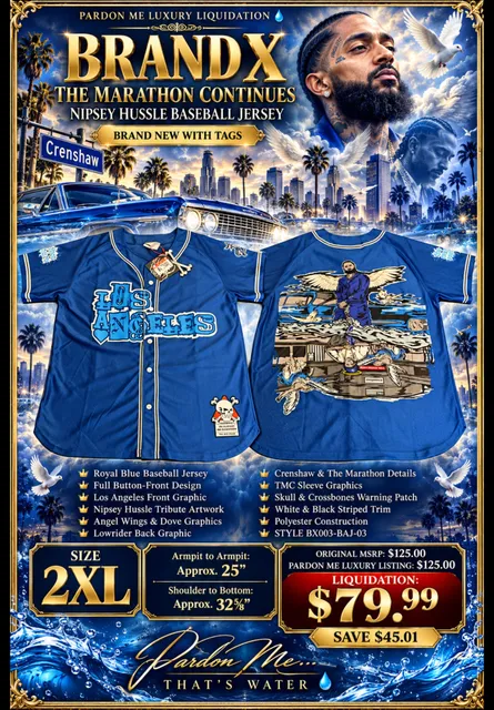 Brand X The Marathon Continues Nipsey Hussle Baseball Jersey