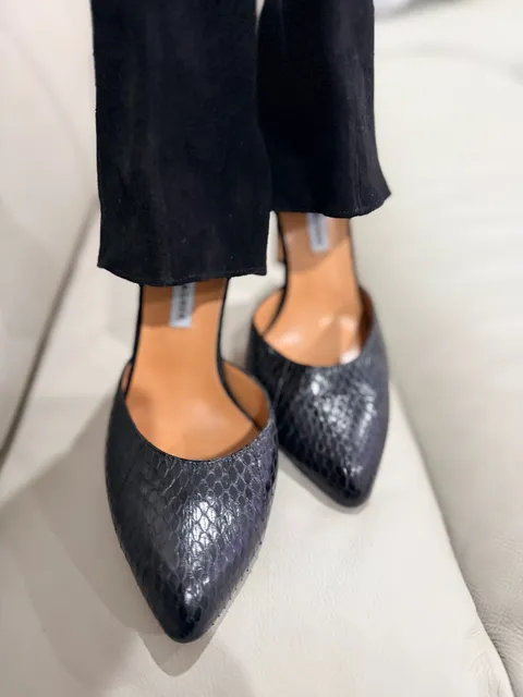 Alexa Wagner Over-The-Knee Suede Boots And Python Pumps