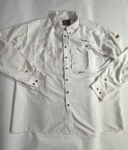Drake Clothing Co LSU Tigers White Fishing Shirt Mens Size XL