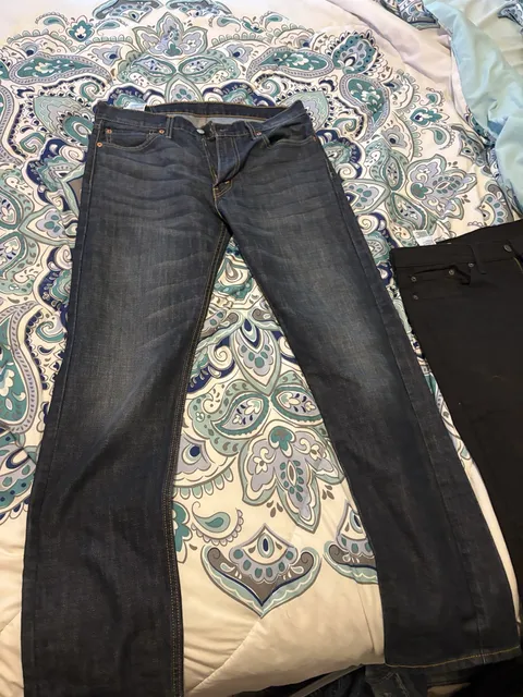 Levi's 513 Slim Straight Jeans 34x34 Dark Wash Denim