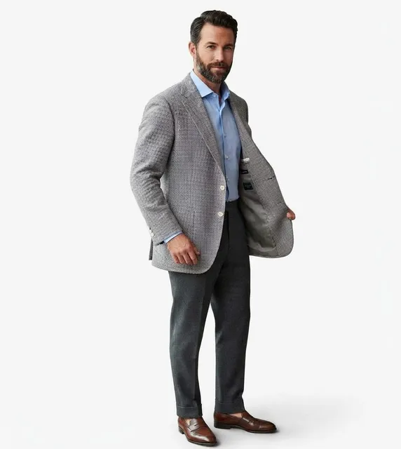Lord & Taylor The Man's Shop Tweed Sport Coat Blazer Gray Blue