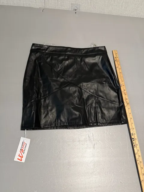 Wetfit Faux Leather Mini Skirt Black