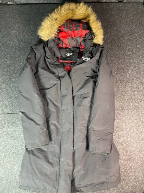 The North Face Arctic Parka Down Jacket Size S Black Faux Fur